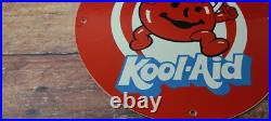 Vintage Kool Aid Porcelain Drink Beverage Gas Service Station Pump Plate Sign