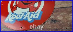 Vintage Kool Aid Porcelain Drink Beverage Gas Service Station Pump Plate Sign