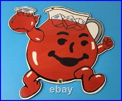 Vintage Kool Aid Sign Fruit Beverage Mix Powder Piggly Porcelain Gas Pump Sign
