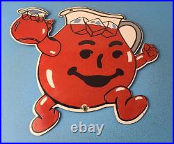 Vintage Kool Aid Sign Fruit Beverage Mix Powder Piggly Porcelain Gas Pump Sign