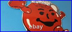 Vintage Kool Aid Sign Fruit Beverage Mix Powder Piggly Porcelain Gas Pump Sign