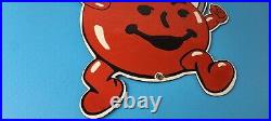 Vintage Kool Aid Sign Fruit Beverage Mix Powder Piggly Porcelain Gas Pump Sign