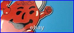 Vintage Kool Aid Sign Fruit Beverage Mix Powder Piggly Porcelain Gas Pump Sign