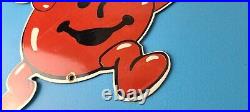 Vintage Kool Aid Sign Fruit Beverage Mix Powder Piggly Porcelain Gas Pump Sign