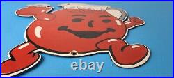 Vintage Kool Aid Sign Fruit Beverage Mix Powder Piggly Porcelain Gas Pump Sign