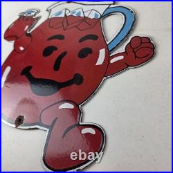 Vintage Kool Aid Sign Fruit Beverage Mix Powder Piggly Porcelain Gas Pump Sign