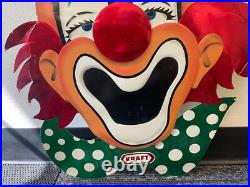 Vintage Kraft Clown Advertising Sign Store Display Circus Carnival Art Vintage Kraft Clown Advertising Sign Store Display Circus Carnival Art
