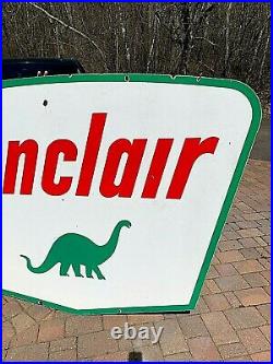Vintage LG 7Ft Porcelain Sinclair Oil Gas Gasoline Sign Service Station With Dino