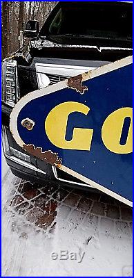 Vintage LG Porcelain Goodyear Tire Display Sign Gas Oil Gasoline Service Station