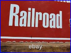 Vintage Lackawanna Railroad Porcelain Sign Old Train Railway Marker Collectible