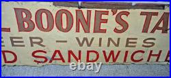 Vintage Large 5 ft Daniel Boone's Tavern Double Sided Wooden Sign