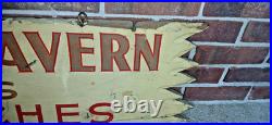 Vintage Large 5 ft Daniel Boone's Tavern Double Sided Wooden Sign