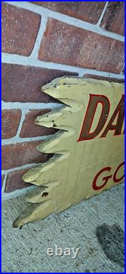 Vintage Large 5 ft Daniel Boone's Tavern Double Sided Wooden Sign