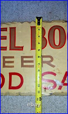 Vintage Large 5 ft Daniel Boone's Tavern Double Sided Wooden Sign