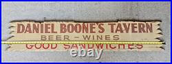 Vintage Large 5 ft Daniel Boone's Tavern Double Sided Wooden Sign