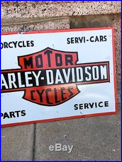 Vintage Large Harley Davidson Motorcycle Porcelain Dealer Advertising Sign 20