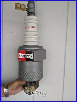 Vintage Large Plastic Champion Spark Plug Sign Display Garage Mancave 23 Inches