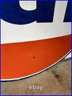 Vintage Large Porcelain Gulf Oil Gas Gasoline Sign 79 by 73 inch 1 sided 1966 Vintage Large Porcelain Gulf Oil Gas Gasoline Sign 79 by 73 inch 1 sided 1966