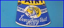 Vintage Lawrence Paint Sign Hardware Store Porcelain Gas Pump Advertising Sign