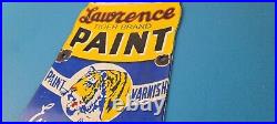 Vintage Lawrence Paint Sign Hardware Store Porcelain Gas Pump Advertising Sign