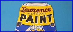 Vintage Lawrence Paint Sign Hardware Store Porcelain Gas Pump Advertising Sign