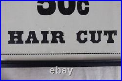 Vintage Lawrenceville District Union Barber Shop 50 Cent Haircut Sign Pittsburgh