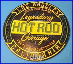 Vintage Legendary Hot Rod Garage Porcelain Gas California Service Shop Race Sign