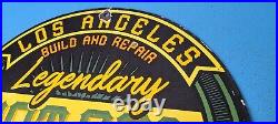 Vintage Legendary Hot Rod Garage Porcelain Gas California Service Shop Race Sign