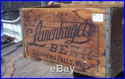 Vintage Leinenkugel Beer Brewery Wood Crate Box Bottle Sign Chippewa Falls WI