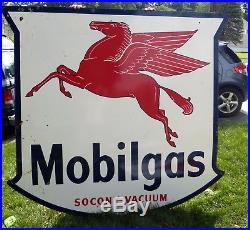 Vintage Lg 6 Ft Mobilgas Pegasus Socony Vacuum Porcelain Metal Advertising Sign