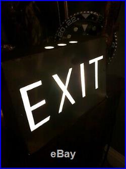 Vintage Light Up Illuminated exit theatre cinema pub Sign Man Cave