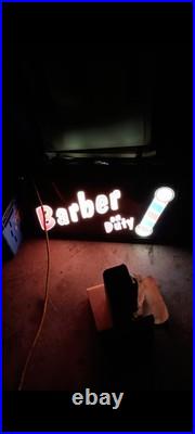 Vintage Lighted Barbershop Sign Door Hanging Sign Window Advertising