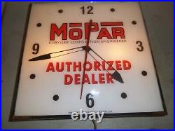Vintage Lighted Pam clock Mopar Dealer