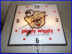 Vintage Lighted Pam clock Piggly Wiggly