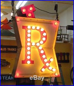 Vintage Lighted RX Pharmacy Trade Sign Shipping Available