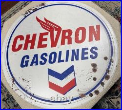 Vintage Like Large Chevron Gasoline Gas & Oil Station Metal Sign 36 Round Vintage Like Large Chevron Gasoline Gas & Oil Station Metal Sign 36 Round