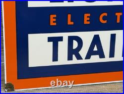 Vintage Lionell Electric Trains Porcelain Sign Gas Station Motor Oil Rail Road