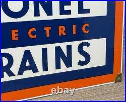 Vintage Lionell Electric Trains Porcelain Sign Gas Station Motor Oil Rail Road