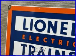 Vintage Lionell Electric Trains Porcelain Sign Gas Station Motor Oil Rail Road