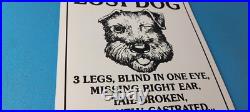 Vintage Lost Dog Porcelain Sign Wanted Notice Missing Gas Pump Plate Sign