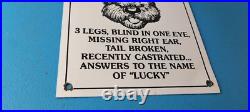 Vintage Lost Dog Porcelain Sign Wanted Notice Missing Gas Pump Plate Sign