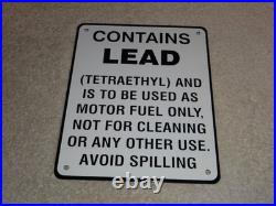Vintage Lot 2 Diecut Porcelain Mobil Mobiloil & Gasoline Contains Lead Oil Sign