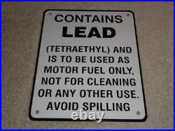 Vintage Lot 2 Diecut Porcelain Mobil Mobiloil & Gasoline Contains Lead Oil Sign