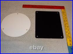Vintage Lot 2 Diecut Porcelain Mobil Mobiloil & Gasoline Contains Lead Oil Sign