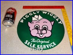Vintage Lot Of 2 Piggly Wiggly? Pig Grocery Store 11 3/4 Porcelain Metal Sign