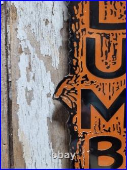 Vintage Lumber Porcelain Sign Old Logging Anchorage Alaska Sawmill Wood Timber