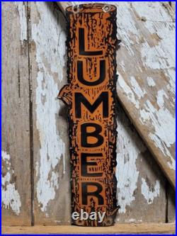 Vintage Lumber Porcelain Sign Old Logging Anchorage Alaska Sawmill Wood Timber