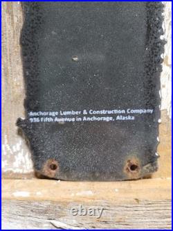 Vintage Lumber Porcelain Sign Old Logging Anchorage Alaska Sawmill Wood Timber