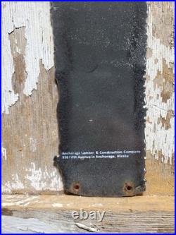 Vintage Lumber Porcelain Sign Old Logging Anchorage Alaska Sawmill Wood Timber