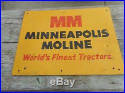 Vintage MINNEAPOLIS MOLINE MM FARM Machinery TRACTOR Advertising Wood SIGN